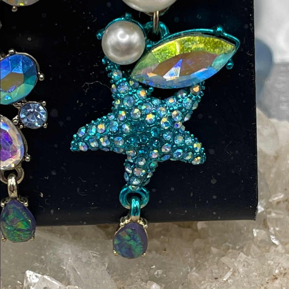 3.15.26-61 Starfish Ocean-Inspired Iridescence Post Earrings - Picture 2 of 7
